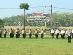 Polres Tulang Bawang Barat melaksanakan Apel Gelar Pasukan Ops Ketupat Krakatau 2024.