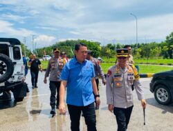 Lebaran Keempat Kapolres Tubaba dan Dir Narkoba Polda Lampung Pantau Langsung Arus Mudik Balik di Pos Yan di Rest Area 215 Way Kenanga