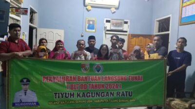 Pemerintah Tiyuh Kagunagan Ratu Meyalurkan BLT- DD Tahap 1 Tahun 2024