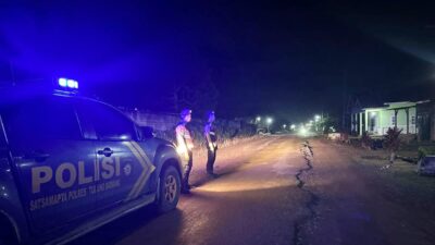 Samapta Polres Tulang Bawang Gelar Blue Light Patrol di Tiga Lokasi Berbeda