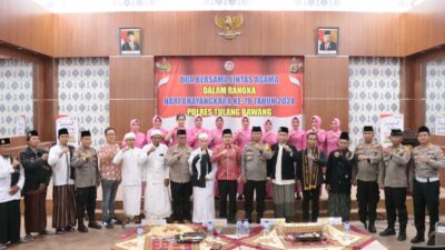 Polres Tulang Bawang Gelar Doa Bersama Lintas Agama Sambut Hari Bhayangkara Ke-78, AKBP James Terangkan Tujuannya