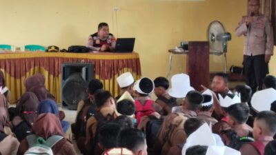 Polsek Tulang Bawang Tengah berikan penyuluhan bahaya narkoba pada pelajar SMPN 6 Mulya Asri