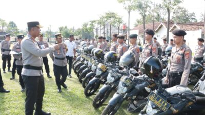 Polres Tuba Gelar Apel Pengecekan Alsus dan Almatsus Jelang Pilkada Serentak 2024, AKBP James Paparkan Tujuannya