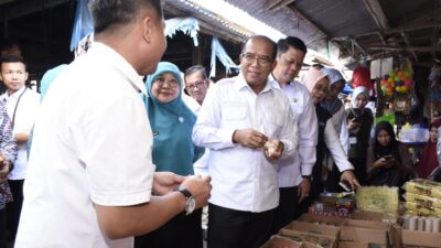 Kunker di Tubaba, Pj Gubernur Tinjau Pasar Panaragan Jaya