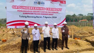 Wakapolres Tulang Bawang Barat Hadiri Peletakan Batu Pertama Pembangunan Kantor Pertanahan