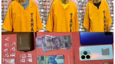 Gasak Narkoba di Dente Teladas, Polres Tulang Bawang Tangkap Tiga Pengedar Sabu