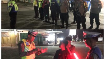 Cegah Terjadinya Balap Liar Polres Tulang Bawang Barat Dan Polsek Tulang bawang Tengah Patroli KRYD
