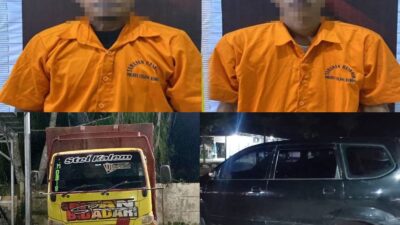 Tekab 308 Presisi Polres Tulang Bawang Tangkap Dua Pelaku Curat Mobil Truk di SPBU, Begini Modusnya