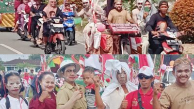 Mengenang Jasa Para Pahlawan Tiyuh Makarti Mengadakan Pawai Budaya HUT RI Ke- 79