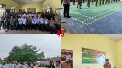Polsek Gunung Agung Berikan Pembekalan dan Pelatihan Kepada Linmas Kecamatan Gunung Agung