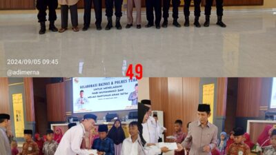 Polres Tulang Bawang Barat Gandeng Baznas Tubaba Berikan Santunan Anak Yatim