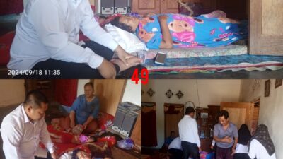 kepalo Tiyuh Bersama Aparatur Tiyuh Jenguk Warga Yang Sedang Sakit