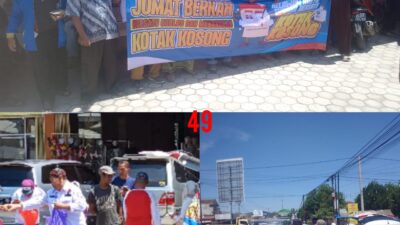 Jum’at Berkah Berbagi,Relawan Kotak Kosong Bagikan 1.000 Paket Makanan