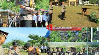 Kapolres Tulang Bawang Barat Pimpin Upacara Sertijab Wakapolres dan Pelantikan Kabag Log