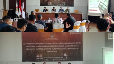 KPU Tubaba Gelar Rapat Koordinasi Penyusunan Daftar Pemilih Pindahan (DPTb) Pilgub dan Pilkada 2024
