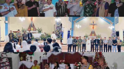 Kapolres Tulangbawang Barat Bersama Forkopimda Monitoring Misa Natal di Sejumlah Gereja