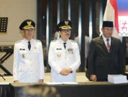 GUBERNUR LAMPUNG PIMPIN SERTIJAB PJ BUPATI LAMPUNG UTARA DENGAN BUPATI TERPILIH DR. IR. H. HAMARTONI AHADIS, M.SI., DAN ROMLI, S.KOM., S.H., M.H.