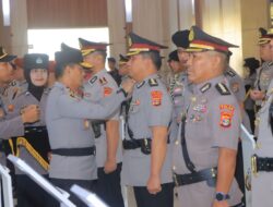 9 Pejabat Utama Dan 4 Kapolres Berganti, Kapolda Lampung Gelar Upacara Serah Terima Jabatan