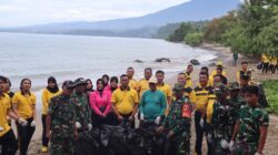 Polres Tanggamus Gandeng TNI, Pemda dan Relawan Gelar Korve Massal di Dua Pantai Wisata Unggulan