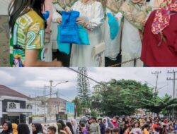 Meski Diguyur Hujan, Semangat Berbagi Takjil TP. PKK dan DWP Lampung Tetap Membara